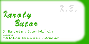 karoly butor business card